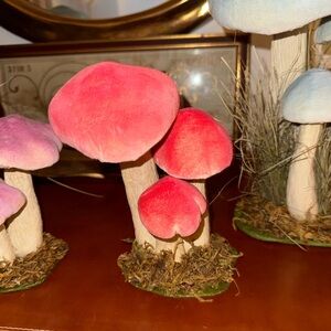 Anthropologie Terrain Velvety pink/red mushroom